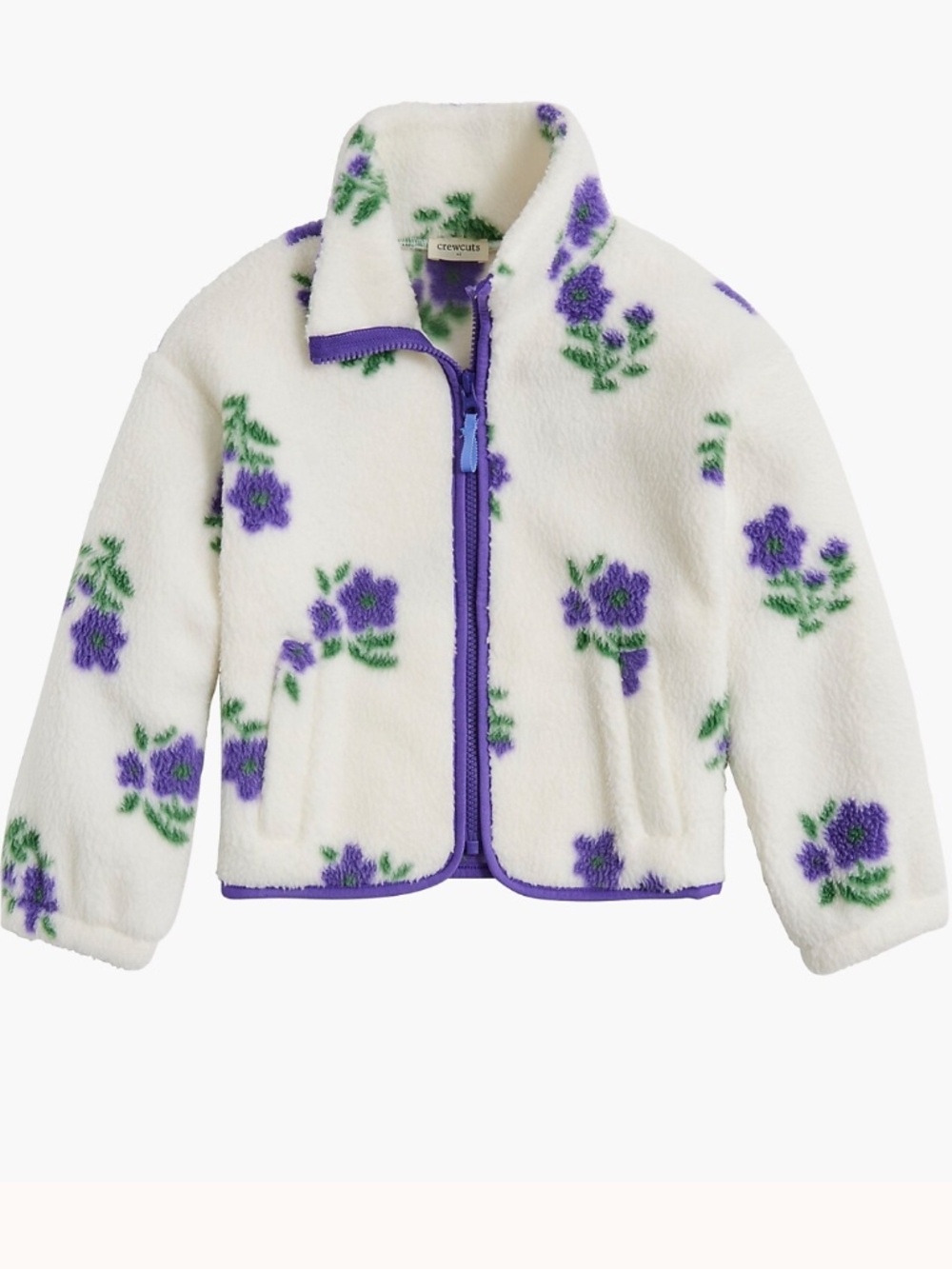 J. Crew crewcuts factory girls floral sherpa sweatshirt fleece like new 10-11